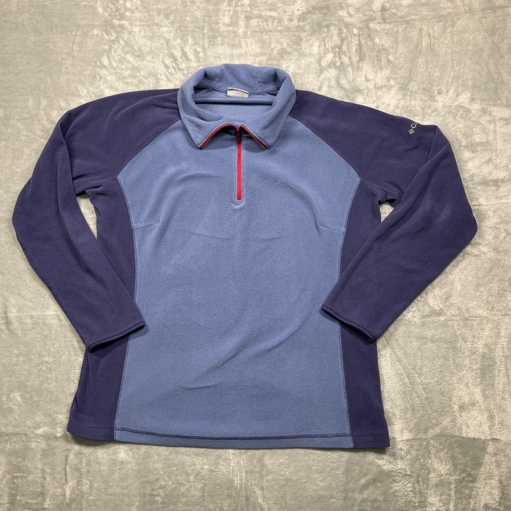 Columbia Sportswear Women's Fleece Pullover Quarter Zip Jacket Blue Size XL
